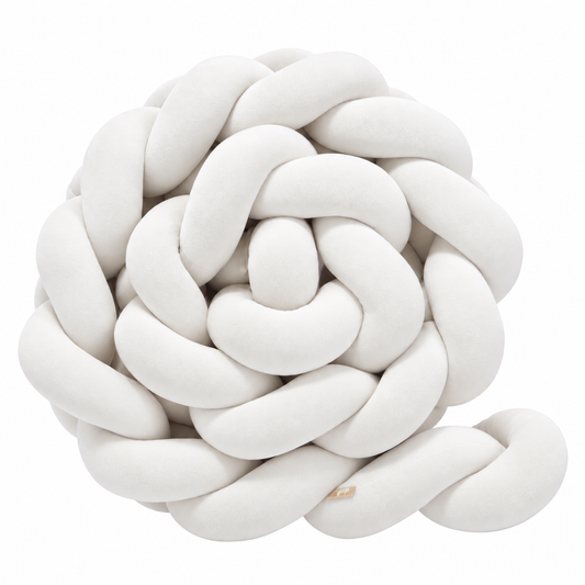 Tour de lit tressé blanc